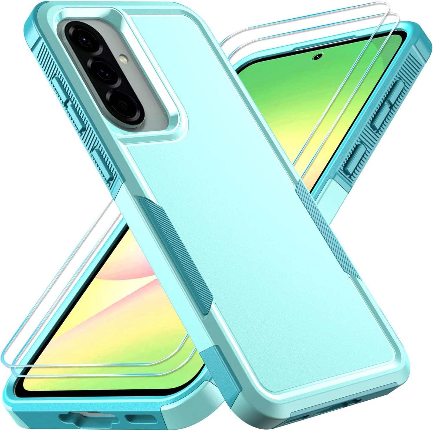 Mint Green Phone Case with HD Screen Protector for Samsung Galaxy A36/A56 5G