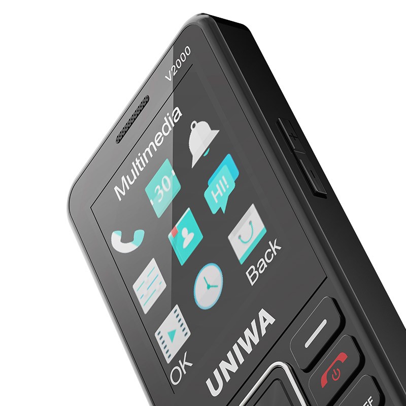2.4″ 4G Mobile Dual SIM Big Button FM Radio Cell Phone SOS Keyboard UNIWA V2000