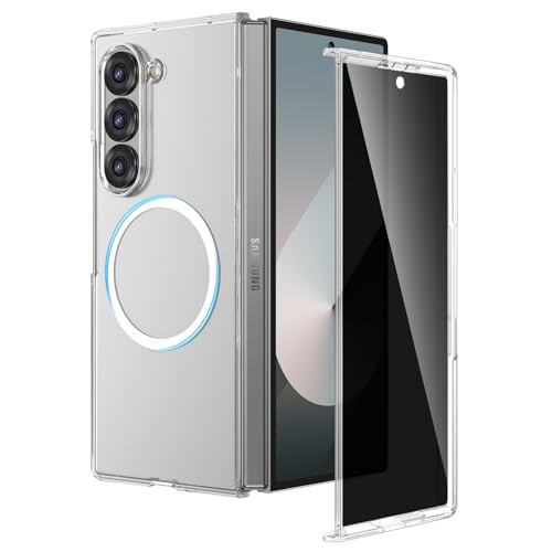 Samsung Galaxy Z Fold 6 5G Case Clear, Privacy Screen Protector, Slim Thin Cover