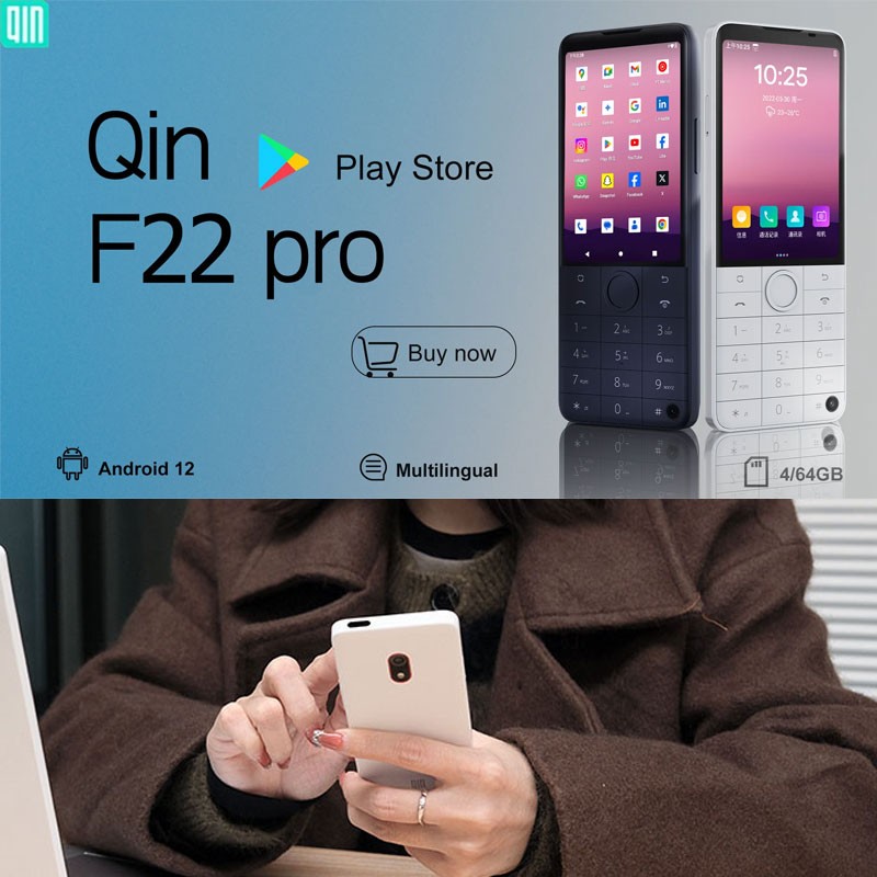 Unlocked QIN F22 PRO 4G LTE MINI Android 12 Smartphone Phone Keypad Lightweight
