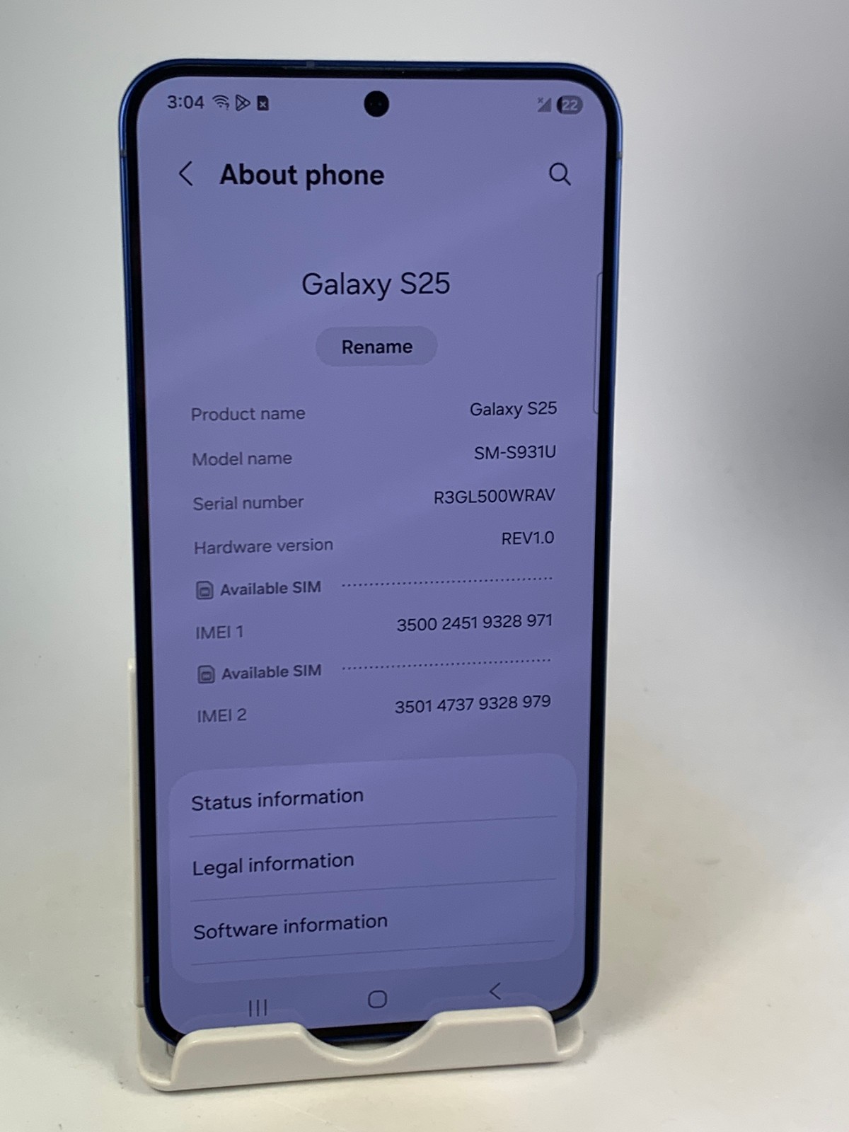 Samsung Galaxy S25 128GB – SM-S931U – (Verizon) For Parts – **Check ESN**