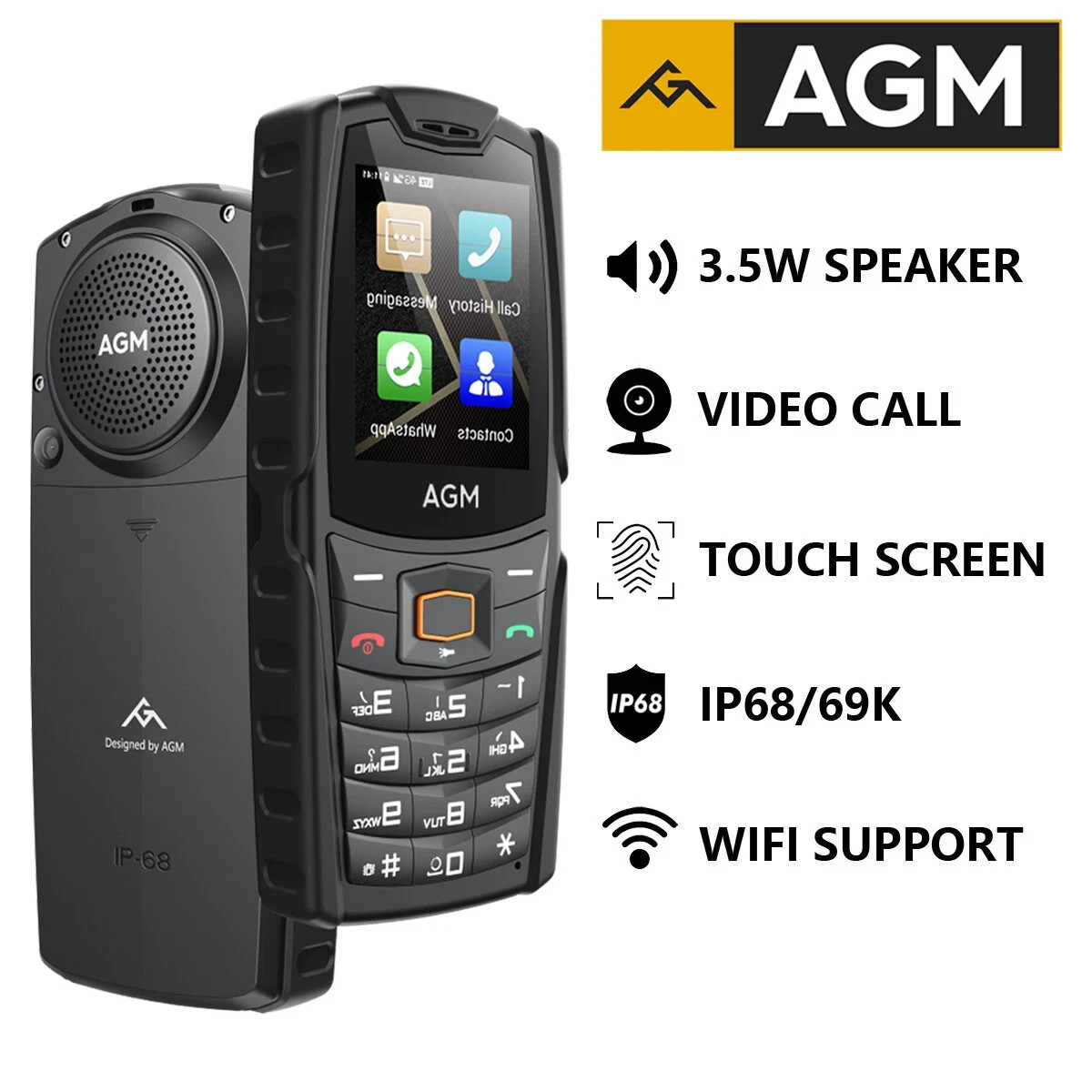 AGM M7 Outdoor Rugged 4G Unlocked Smartphone Waterproof Shockproof Touch Screen