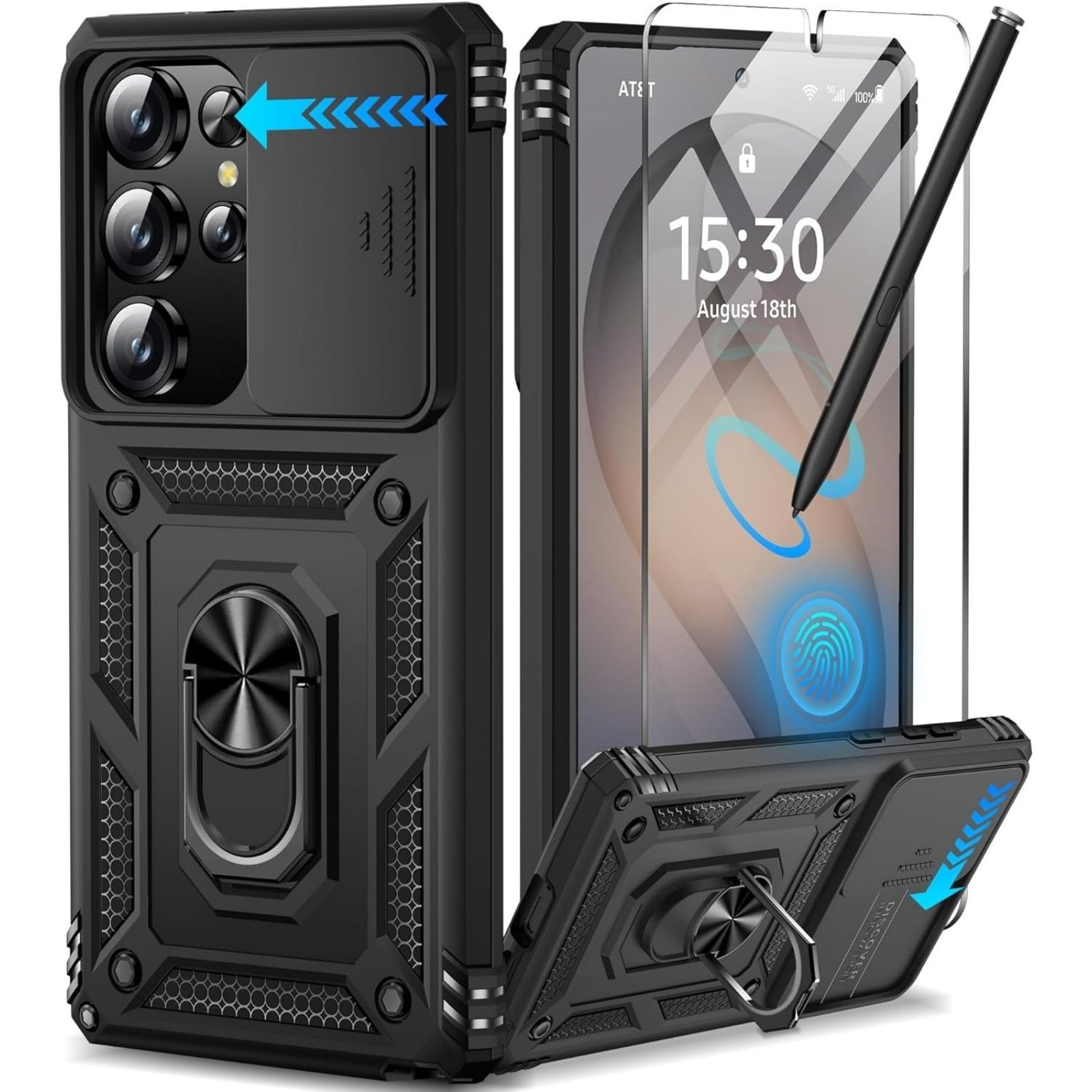 Samsung Galaxy S26 Ultra Case with Screen Protector & Slide Camera Lens Cover