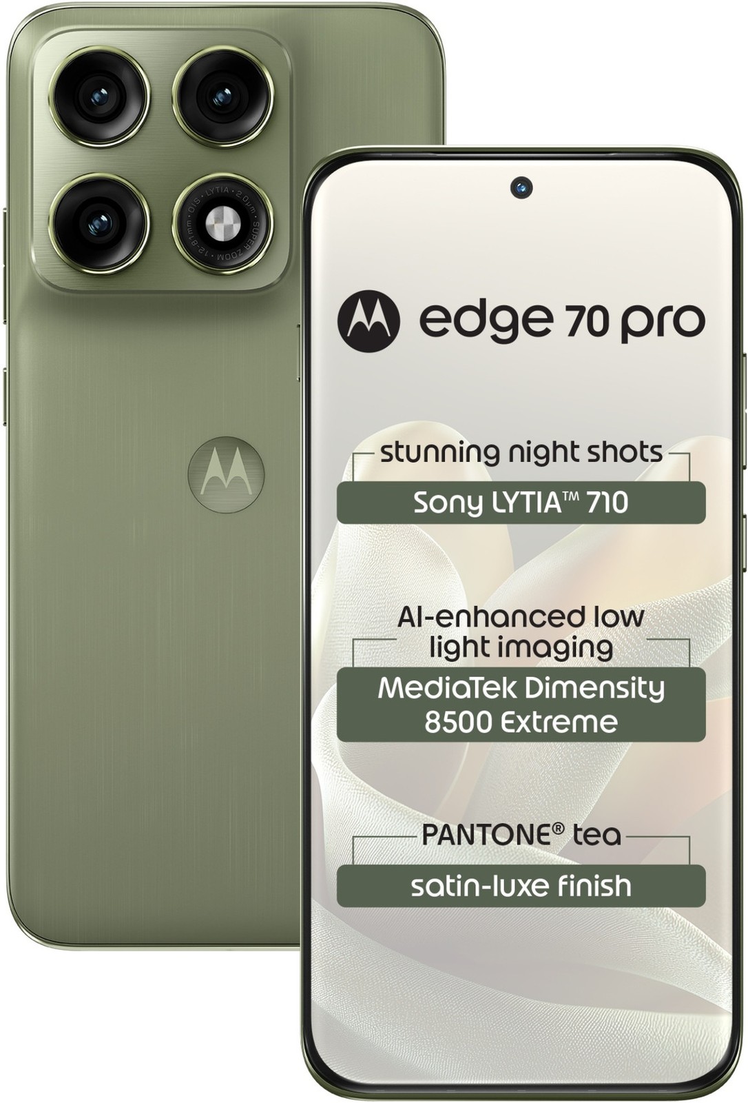 Motorola Edge 70 Pro 5G 8GB RAM 256GB PANTONE Tea (Green) NFC Global Version