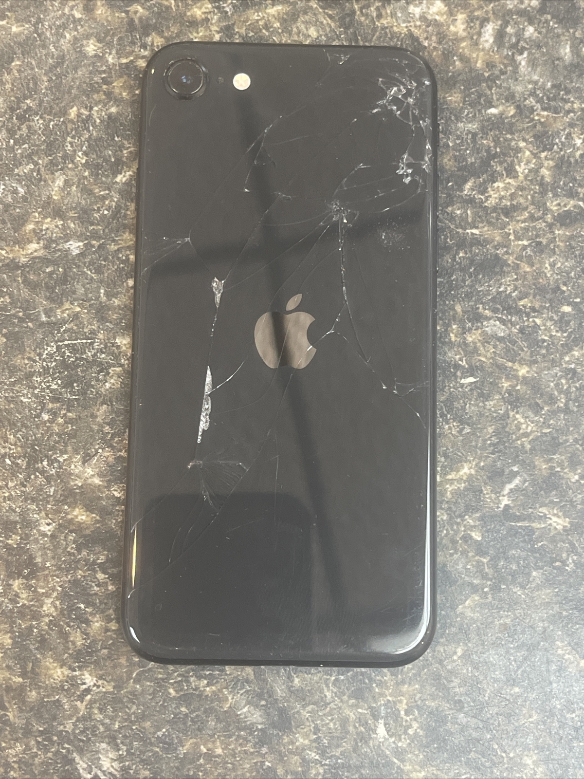 Apple iPhone SE 2nd Gen, 64GB, Unlocked SIM, Black, MHHC3LL/A -Cracked Back Work