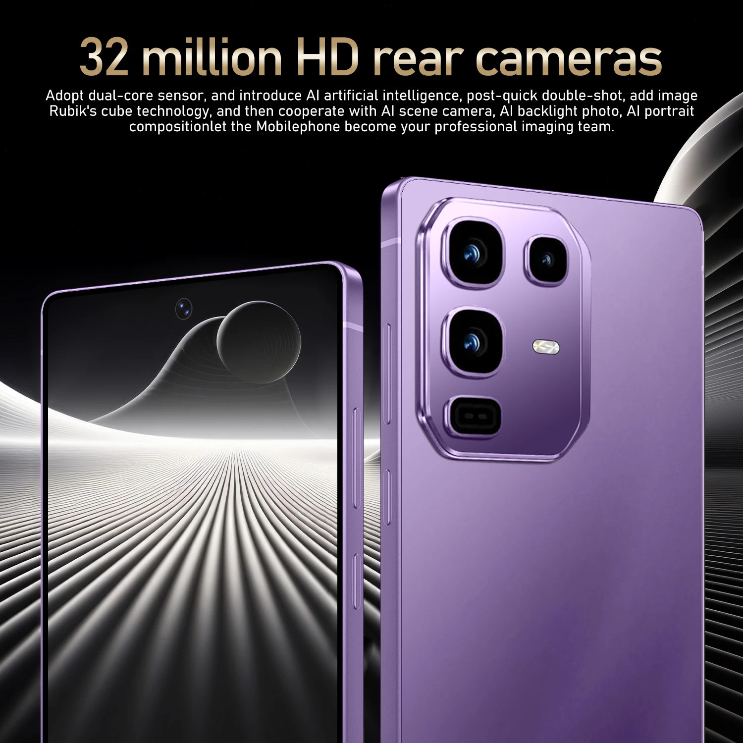 Fuffi-24 Pro,Smartphone Android,6.8 inch, 8GB RAM 256G ROM,Dual SIM,16+32MP Cam
