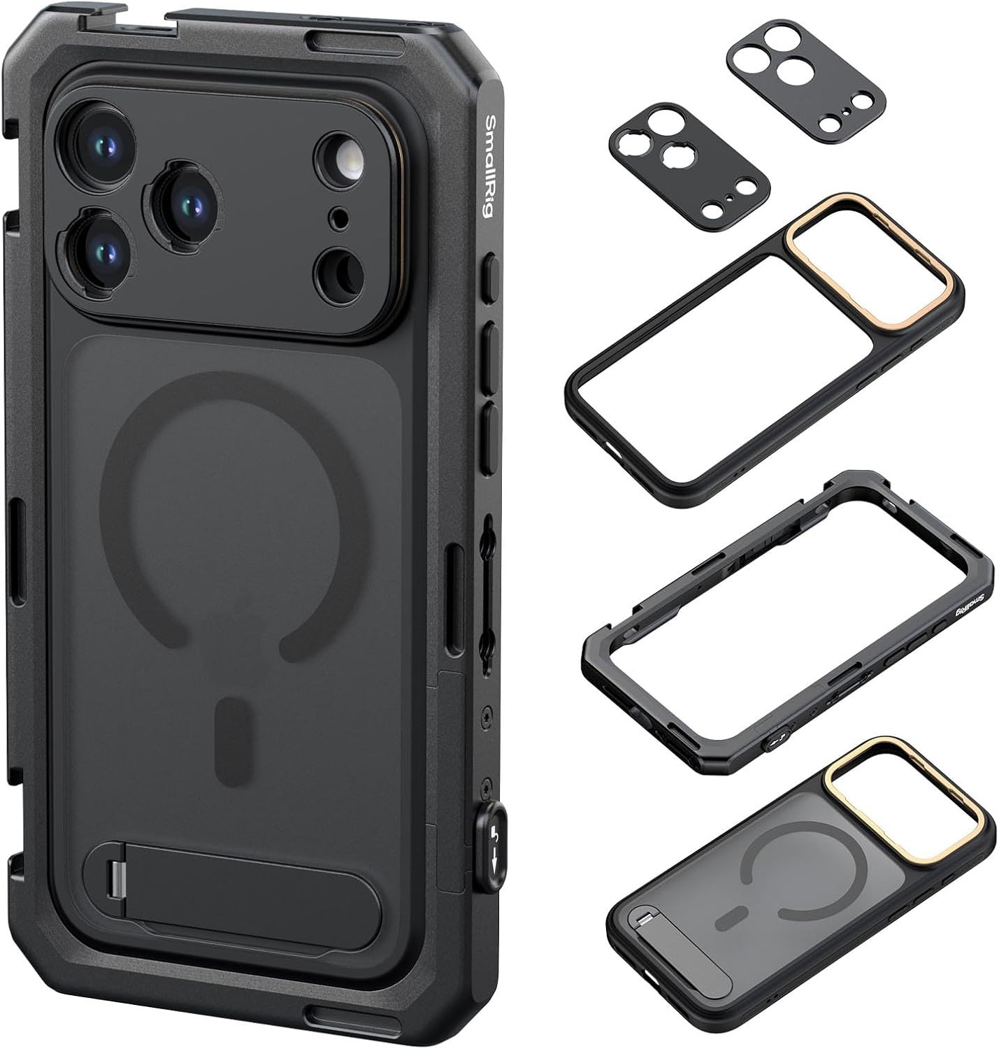 Mobile Video Cage for iPhone 17 Pro Max, Phone Case/TPU Soft Frame/T-Mount
