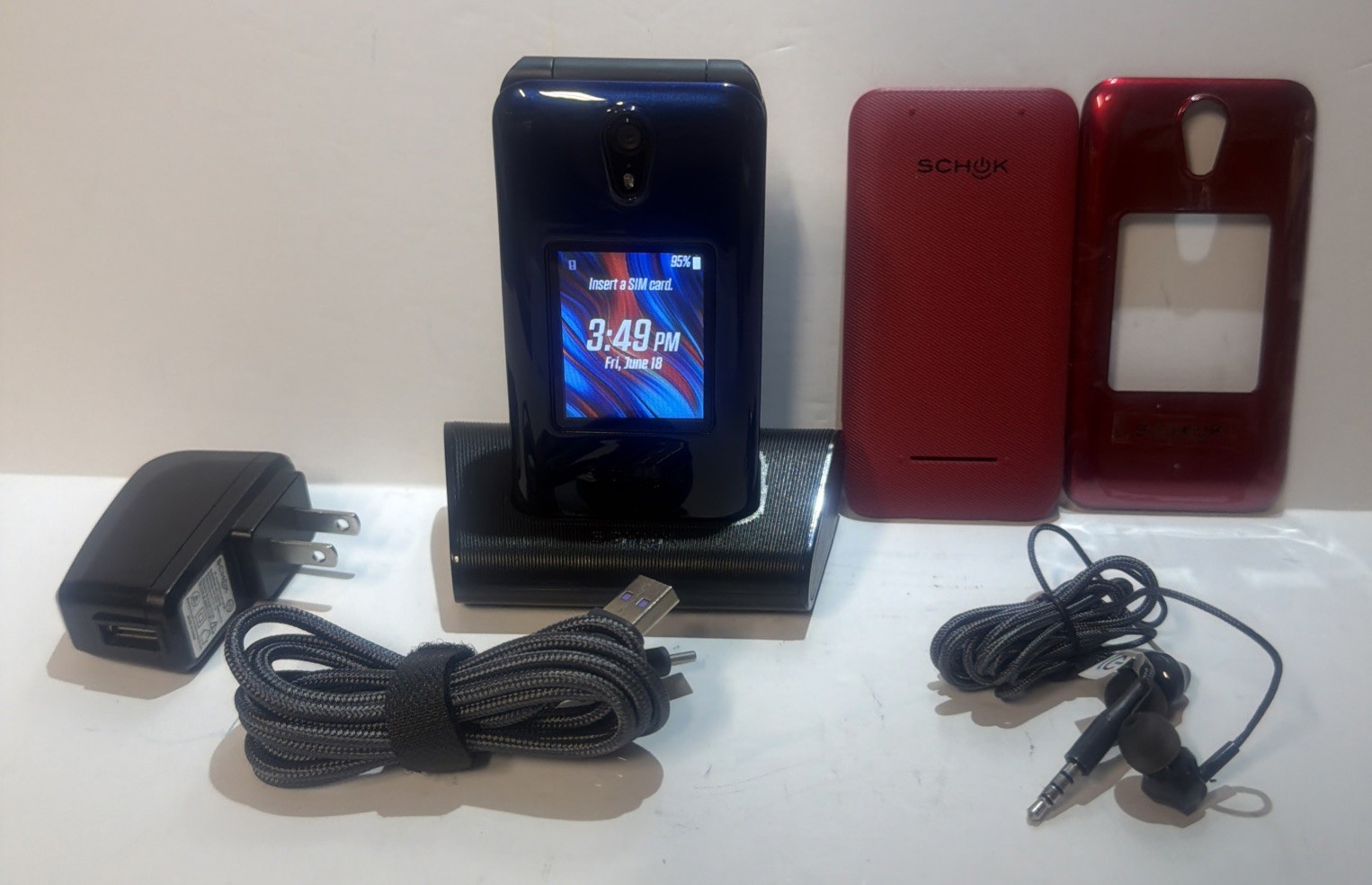 Schok 4G Unlocked 3.2″ Dual Screen Classic Flip Phone for Seniors & Kids