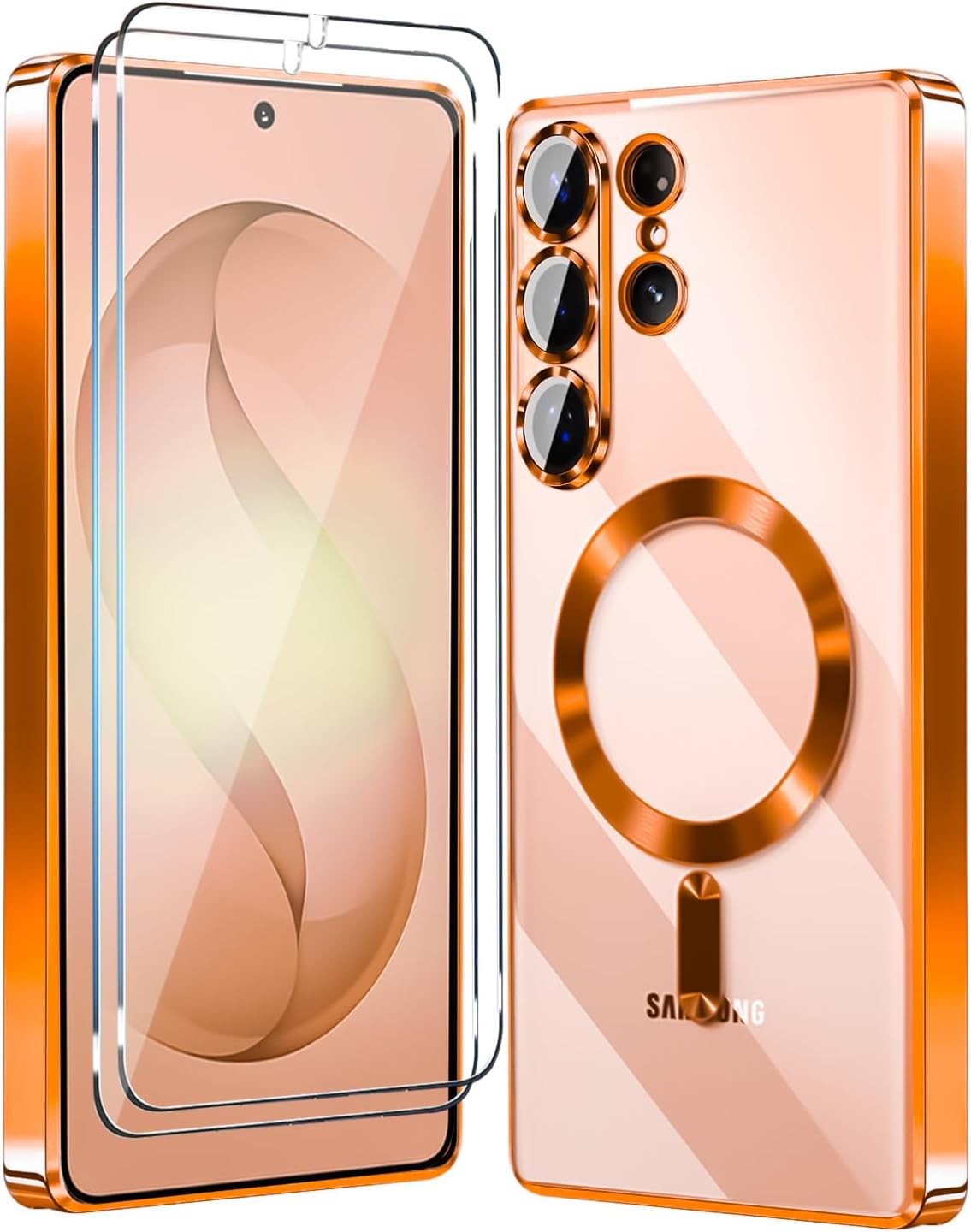 For Samsung Galaxy S26 Plus Magnetic Glossy Clear Case w/ 2x Screen Protector