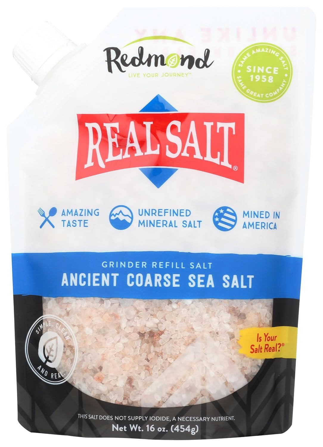 REAL SALT Coarse Salt, 16 OZ