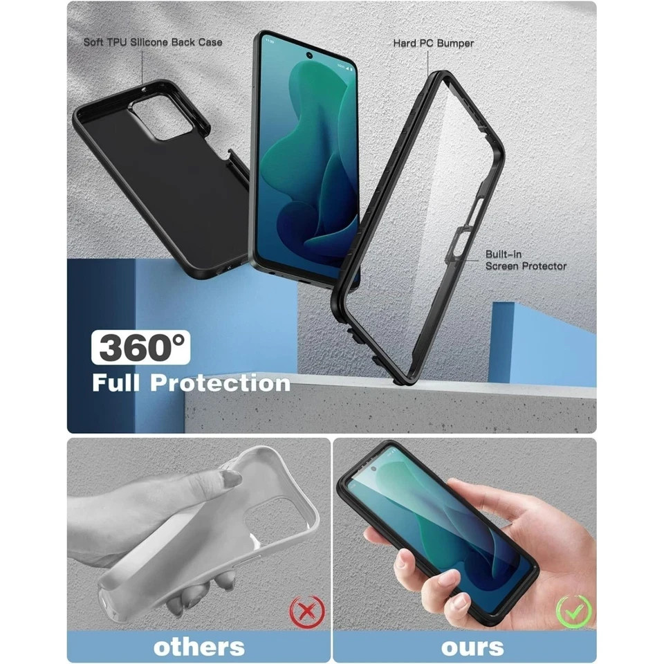 For Motorola Moto G 5G 2024 Case W/ Rugged Shockproof & Screen Protective Cover