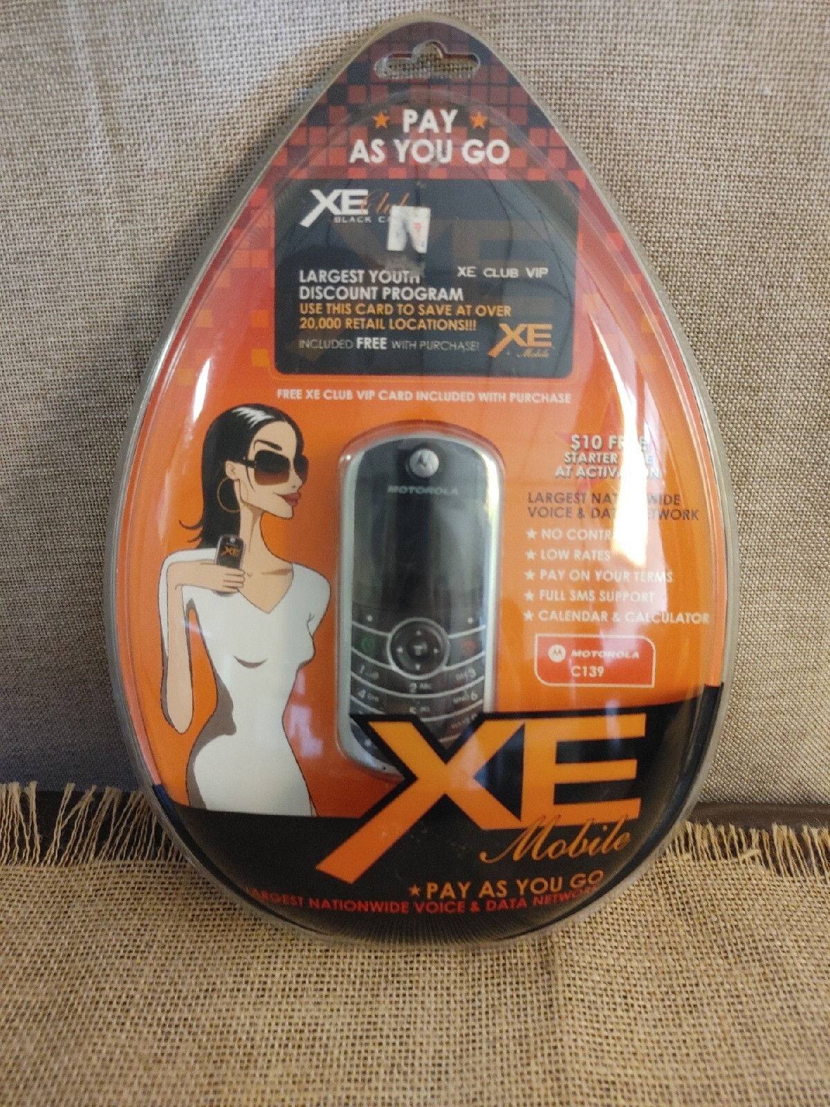 XE Mobile Motorola C139 Prepaid Mobile Wireless Cell Phone BRAND NEW