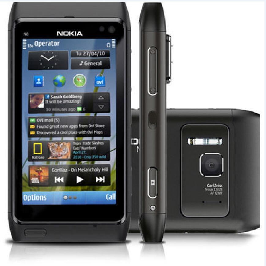 Nokia N8 N8-00 Touch Screen Bluetooth 16GB ROM Mobile phone 12MP 3G WIFI 3.5″