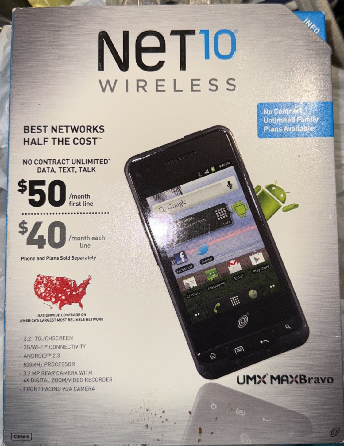 Net 10 Wireless LG Sunrise Prepaid Smartphone Burner