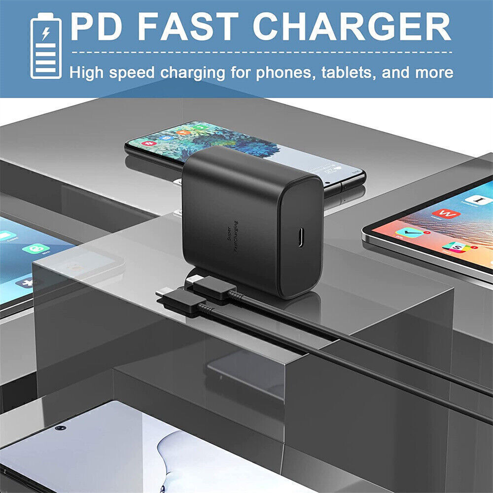 45W Type C USB-C Super Fast Wall PD Charger Cable For Samsung Galaxy S20 S21 S23
