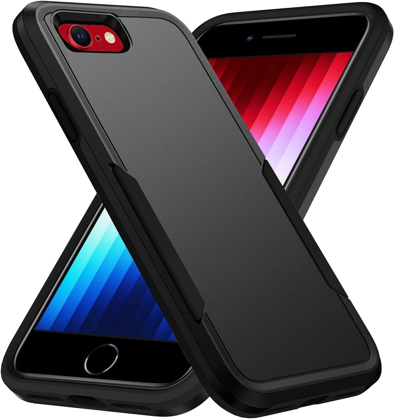 iPhone SE 2020/2022 Case, Heavy Duty Shockproof Protection, 4.7-inch – Black