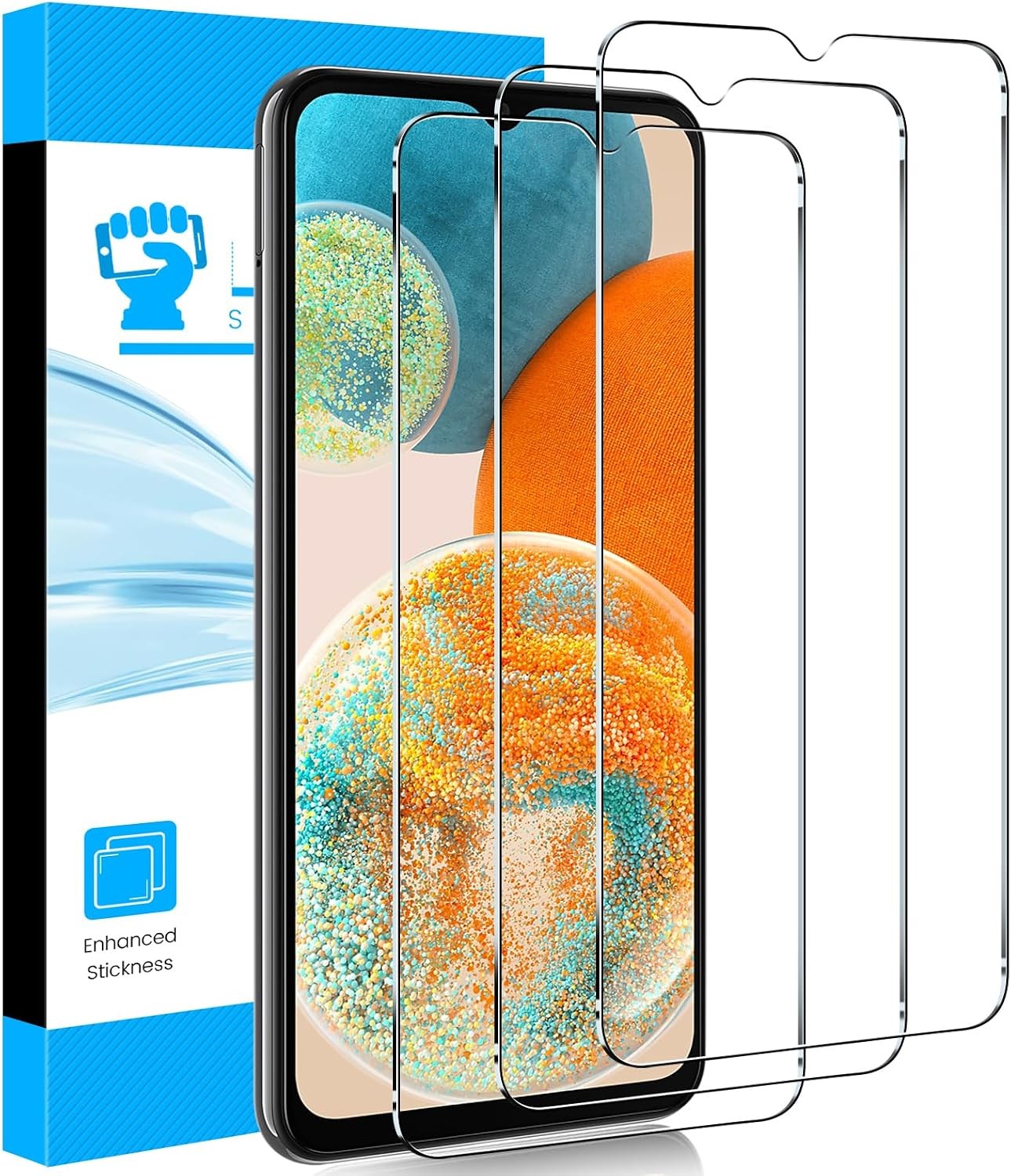 3 Clear Tempered Glass Screen Protectors for Samsung Galaxy A23 6.6 – 3 Pack