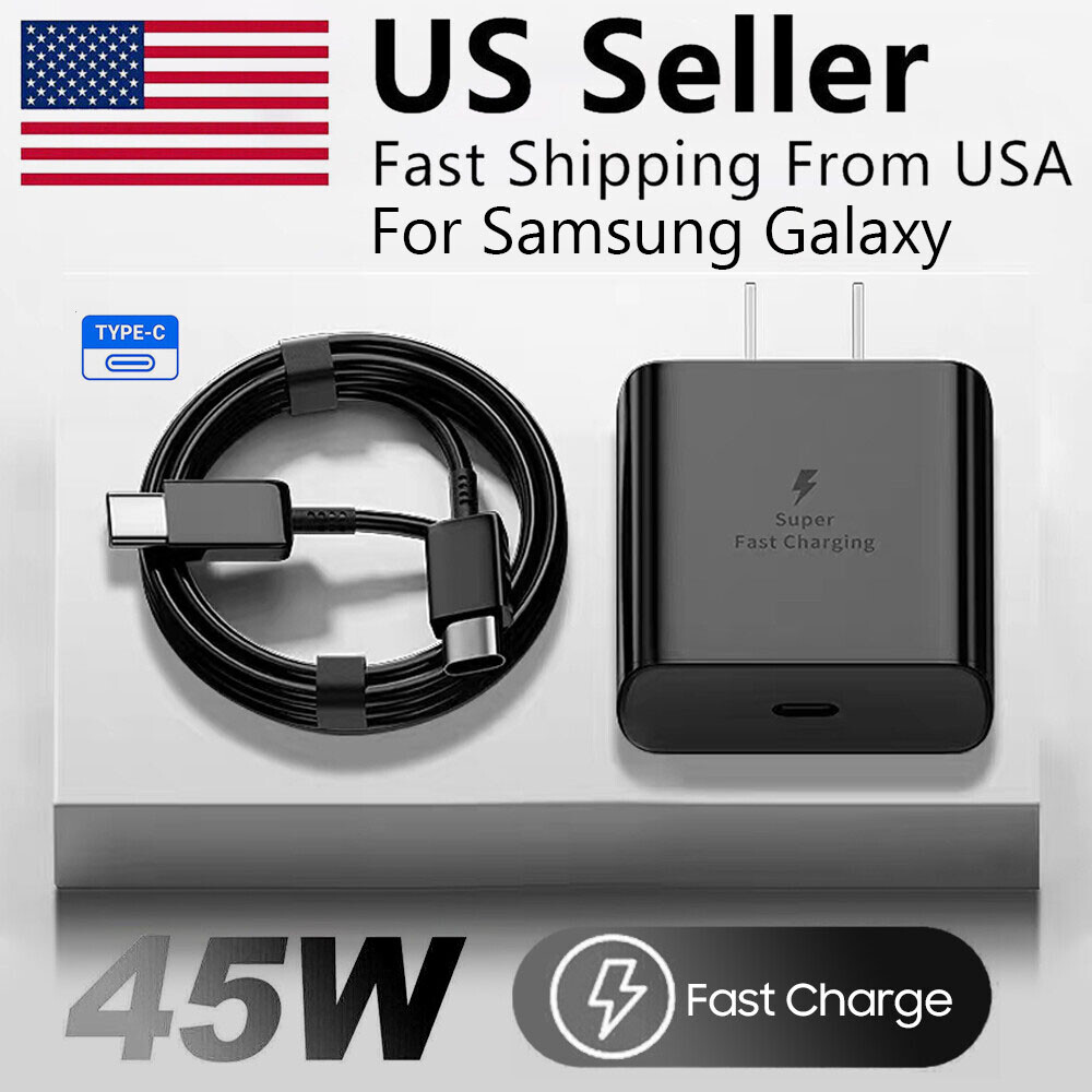 ⚡45W Type USB C Super Fast Wall Charger+6ft Cable For Samsung Galaxy S22 S23 S24