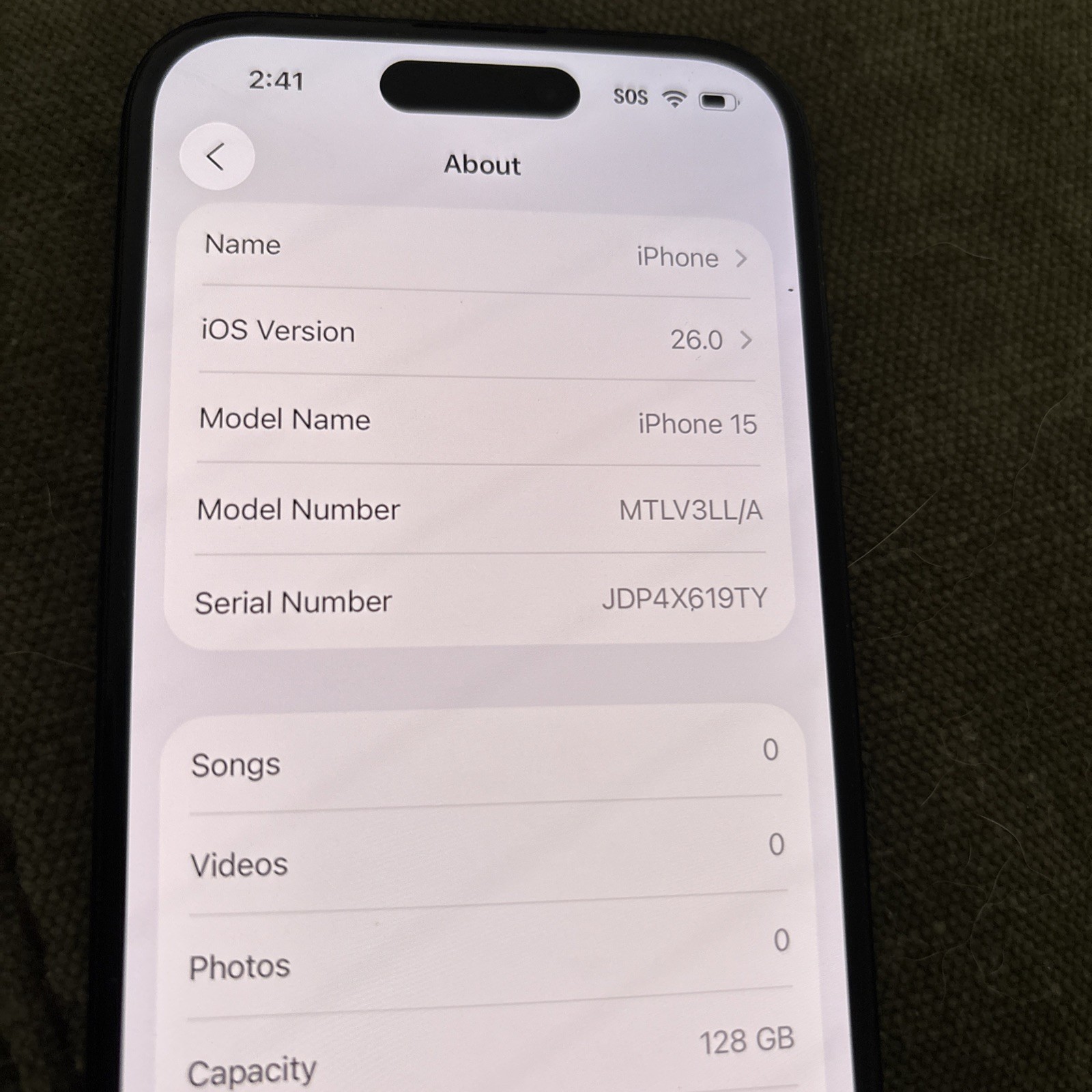 Apple iPhone 15 128GB Black Verizon Sim Unlocked