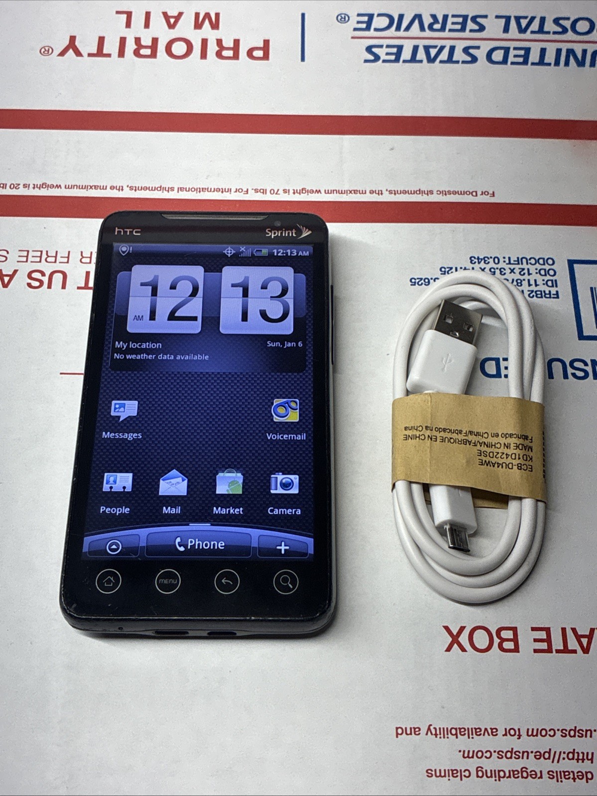 Vintage HTC EVO 4G Google Android Smartphone Bluetooth PC36100 Sprint