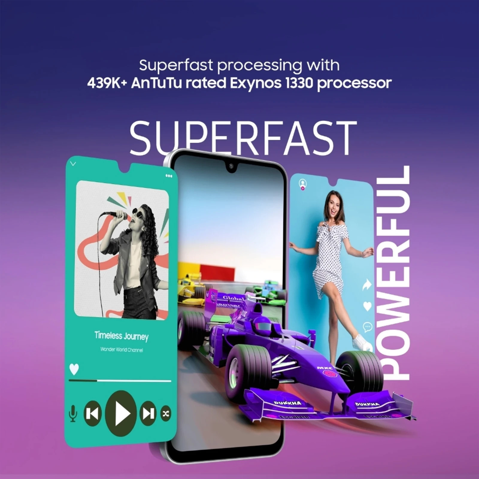 Samsung Galaxy F17 5G Violet-6GB 128GB-50MP Camera-Factory Unlocked Smartphone