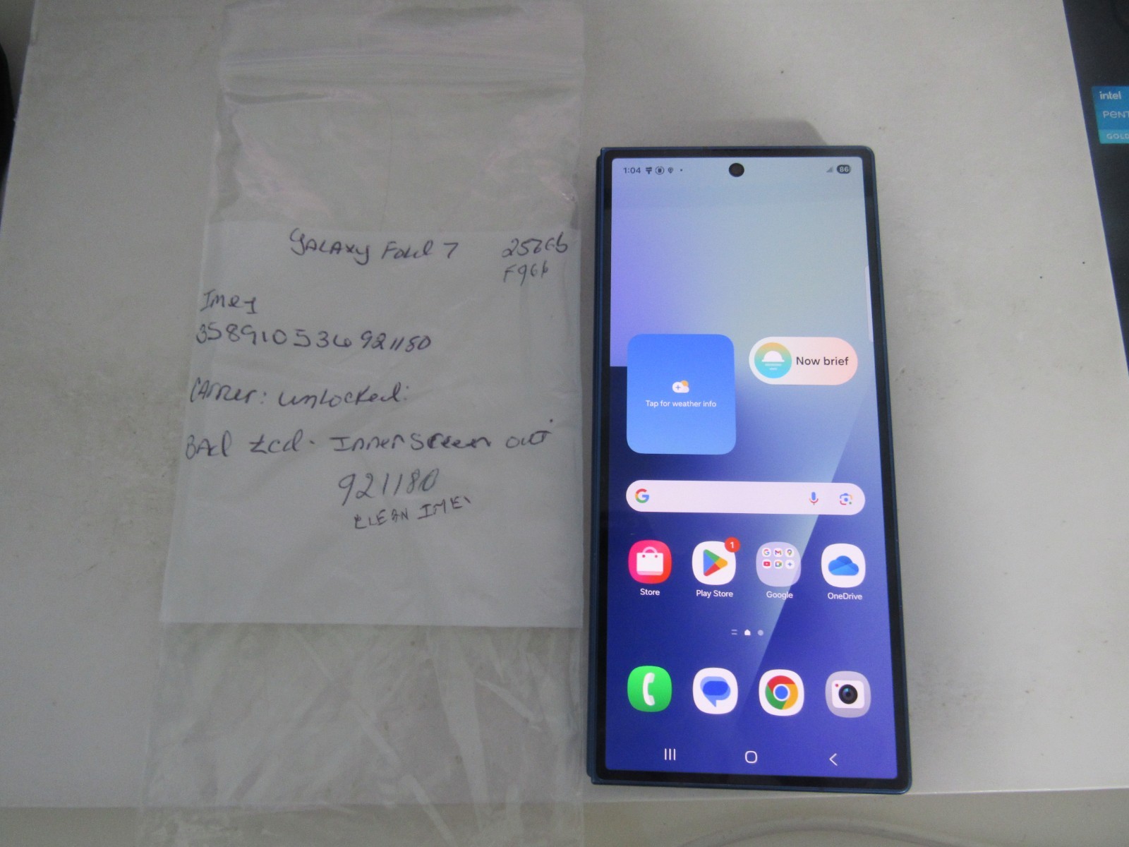 Samsung Galaxy Z Fold 7 5G 256GB Blue, Bad LCD (Internal Screen LCD) Clean IMEI