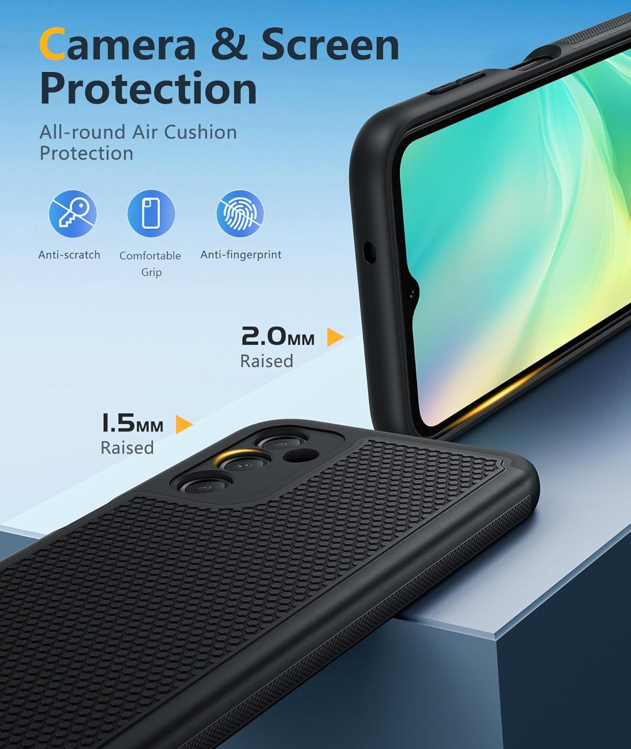 Samsung Galaxy A14 5G Case: Military Grade Drop Protection, TPU+PC, Black