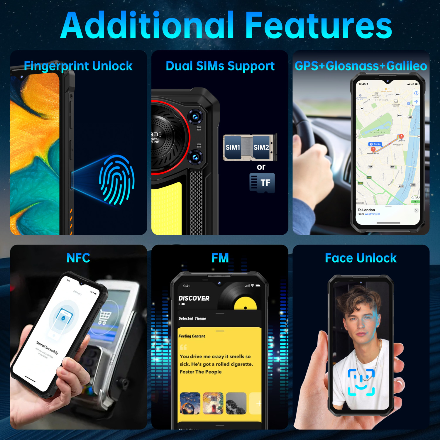 OUKITEL WP53S Rugged Smartphone 11000mAh Battery 16B+128GB 6.52″ FHD+ IP68/IP69K