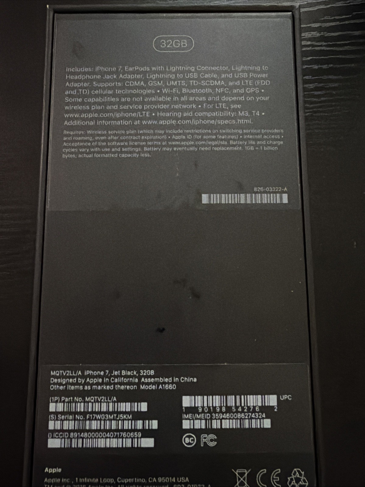 Apple iPhone 7 32GB Jet Black Verizon Used Factory Reset