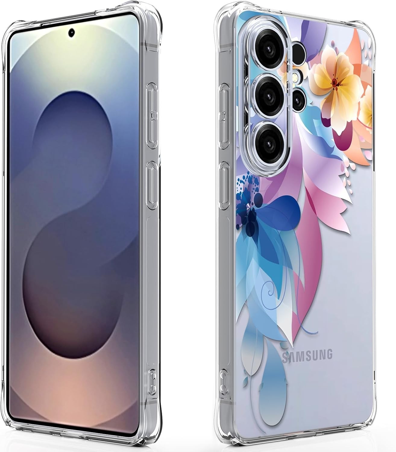 Samsung Galaxy S26 Ultra Case: Women Girls Flower Floral Flexible TPU Rubber Cov
