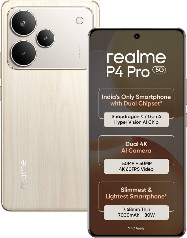 realme P4 Pro 5G (Birch Wood ,256 GB 12GB RAM)Snapdragon 7 Gen 4 Global Version