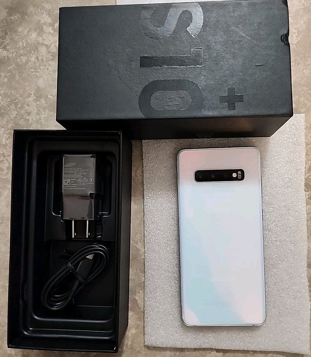 🔥 Samsung Galaxy S10+ S10 Plus Factory UNLOCKED SM-G975U1 (128GB PRISM WHITE)
