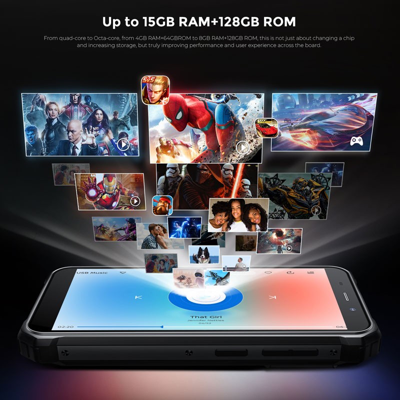 10600mAh FOSSiBOT F101 PRO 4G Rugged Phone Android 13 Leather Mobile Dual Screen