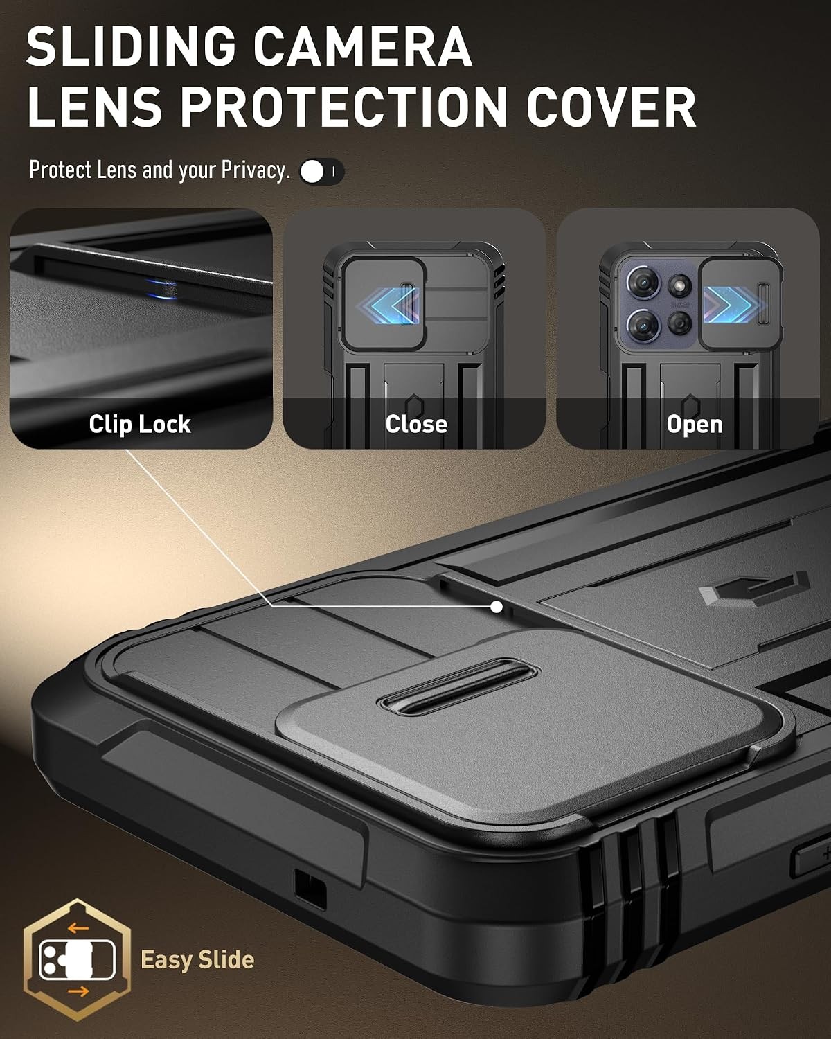 1. For Motorola Moto G Power 5G 2026, Revolution Case, Shockproof Cover, Black