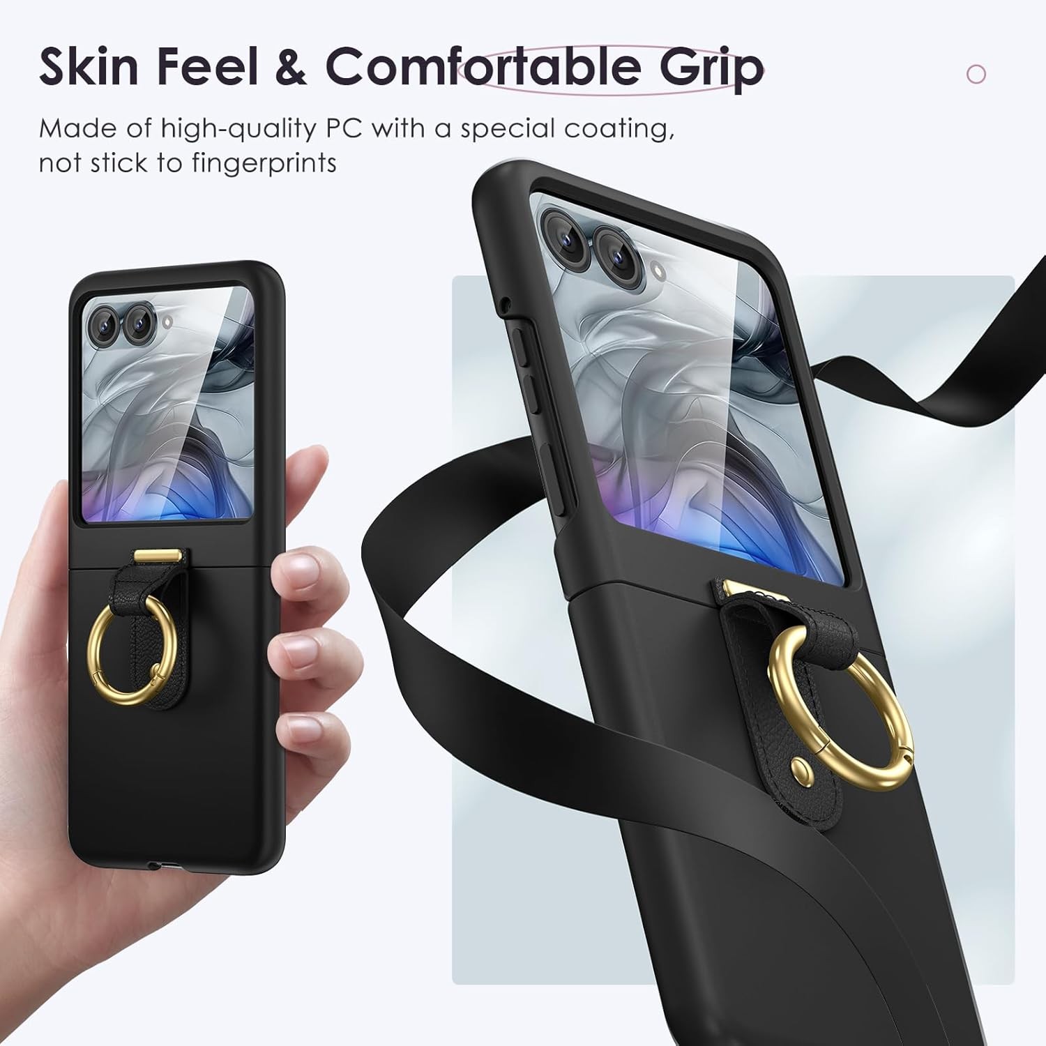 For Motorola Razr 2026 2025 2024 Case Black Built-in Screen Protector Shockpr