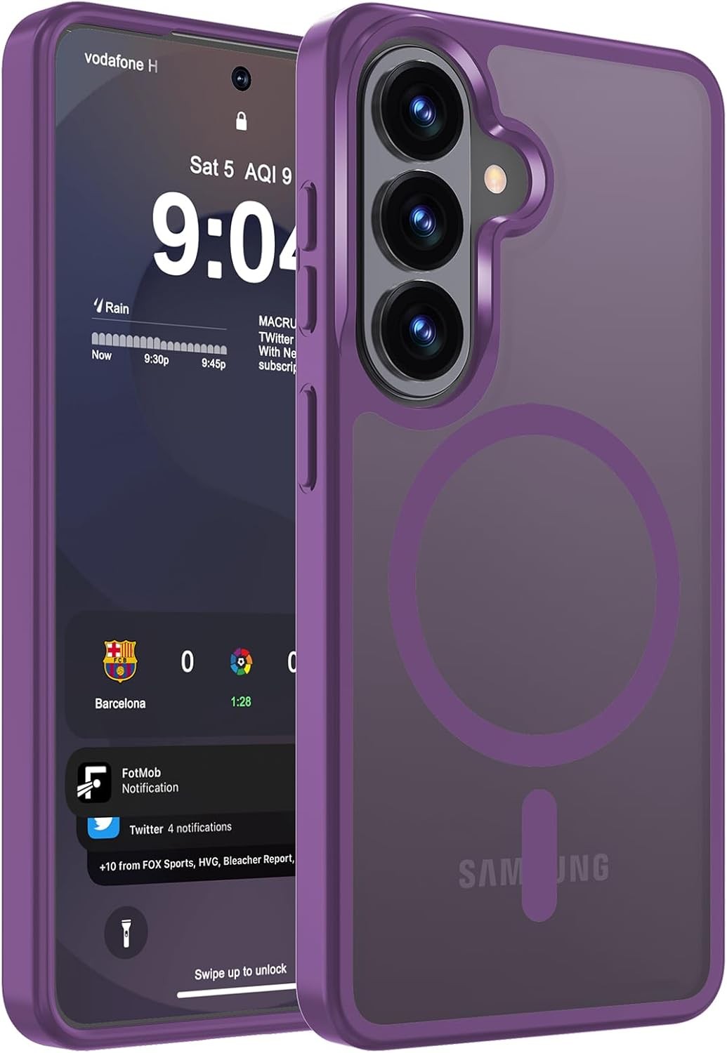Dark Purple Slim Magnetic Matte Case for Samsung Galaxy S26+ Plus 6.7-Inch