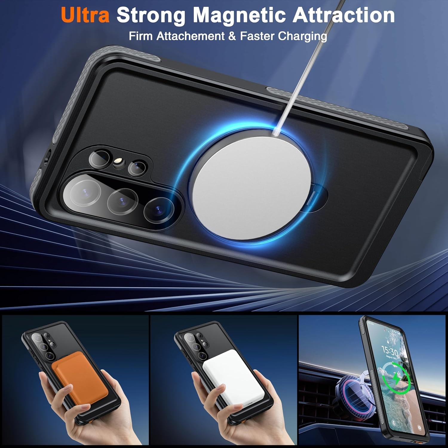 360° Full Body Waterproof Magnetic Case with Stand for Samsung Galaxy S26 Ultra