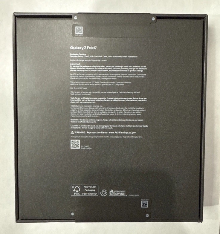 Samsung Galaxy Z Fold7 512GB (Unlocked) Jet Black – Brand New