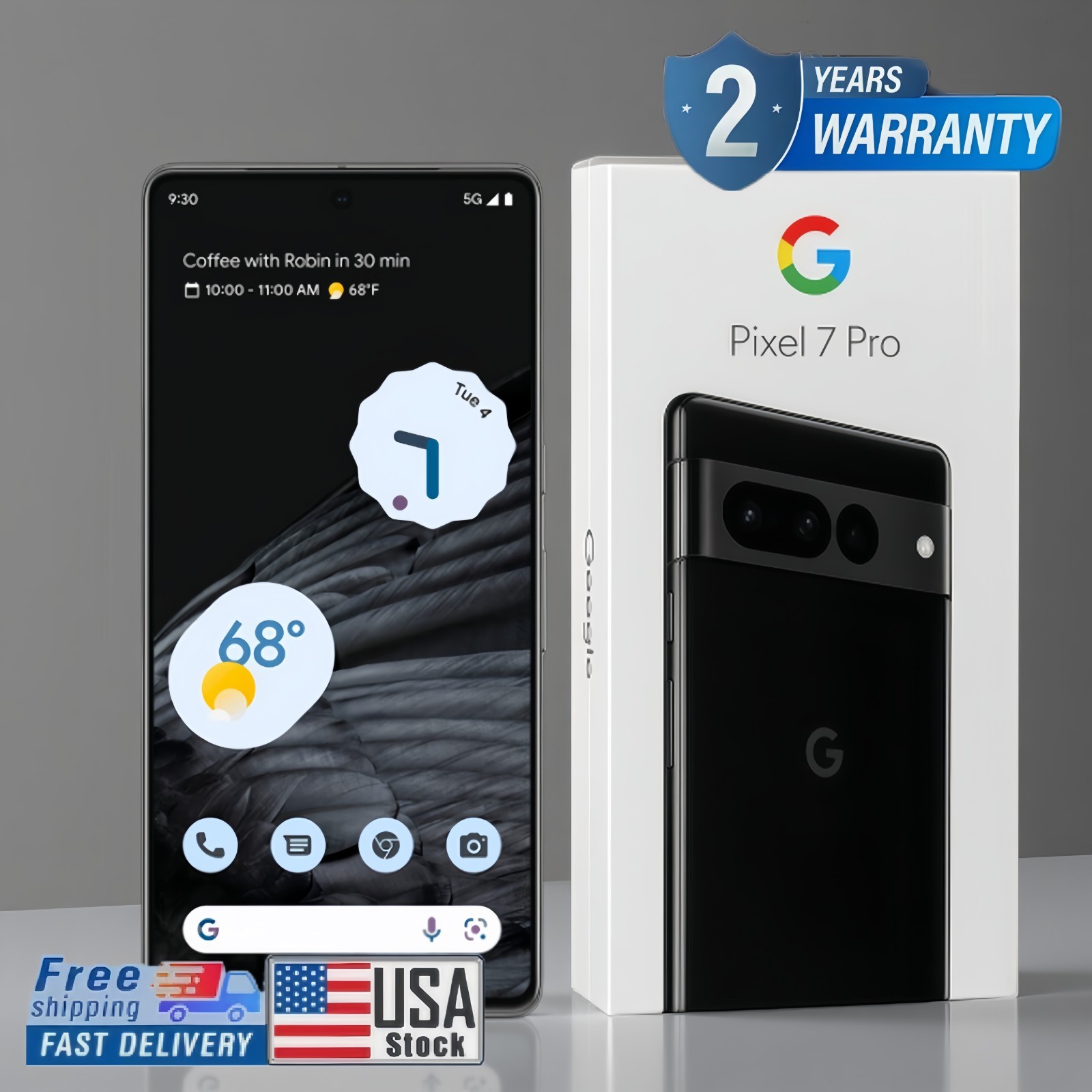 🎉New sealed Google Pixel 7 Pro 5G-6.7″-256GB+12GB Factory Unlocked GSM+CDMA