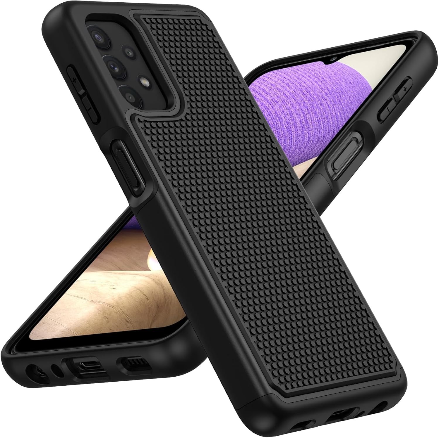 Samsung Galaxy A32 5G Case Heavy Duty Hybrid TPU Shockproof Black Protective