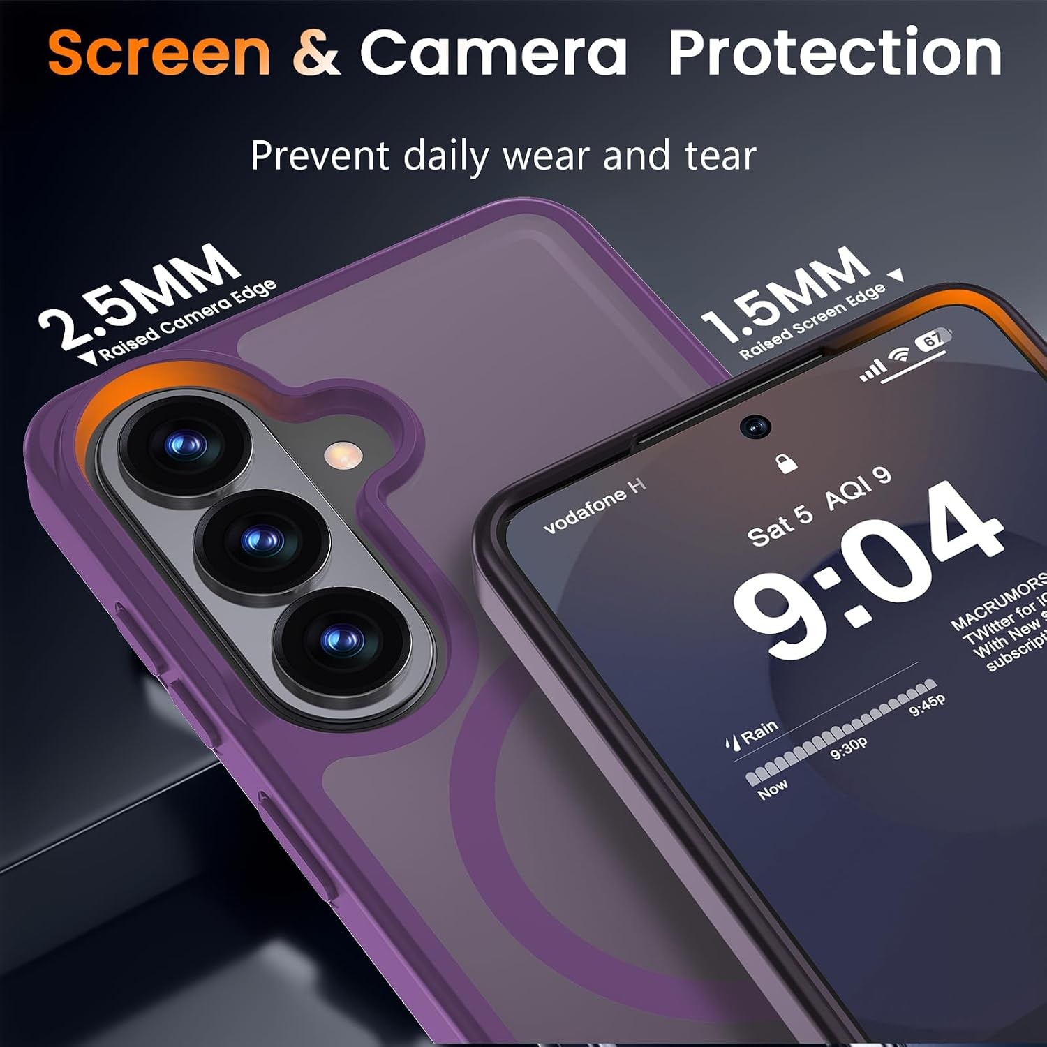 Dark Purple Slim Magnetic Matte Case for Samsung Galaxy S26+ Plus 6.7-Inch