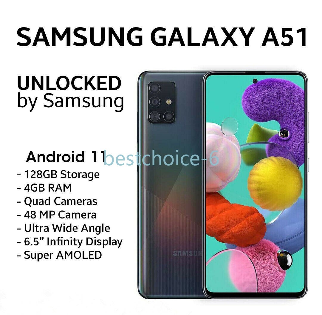Samsung Galaxy A51 SM-A515U 128GB LTE Unlocked Smartphone-New Sealed BLACK