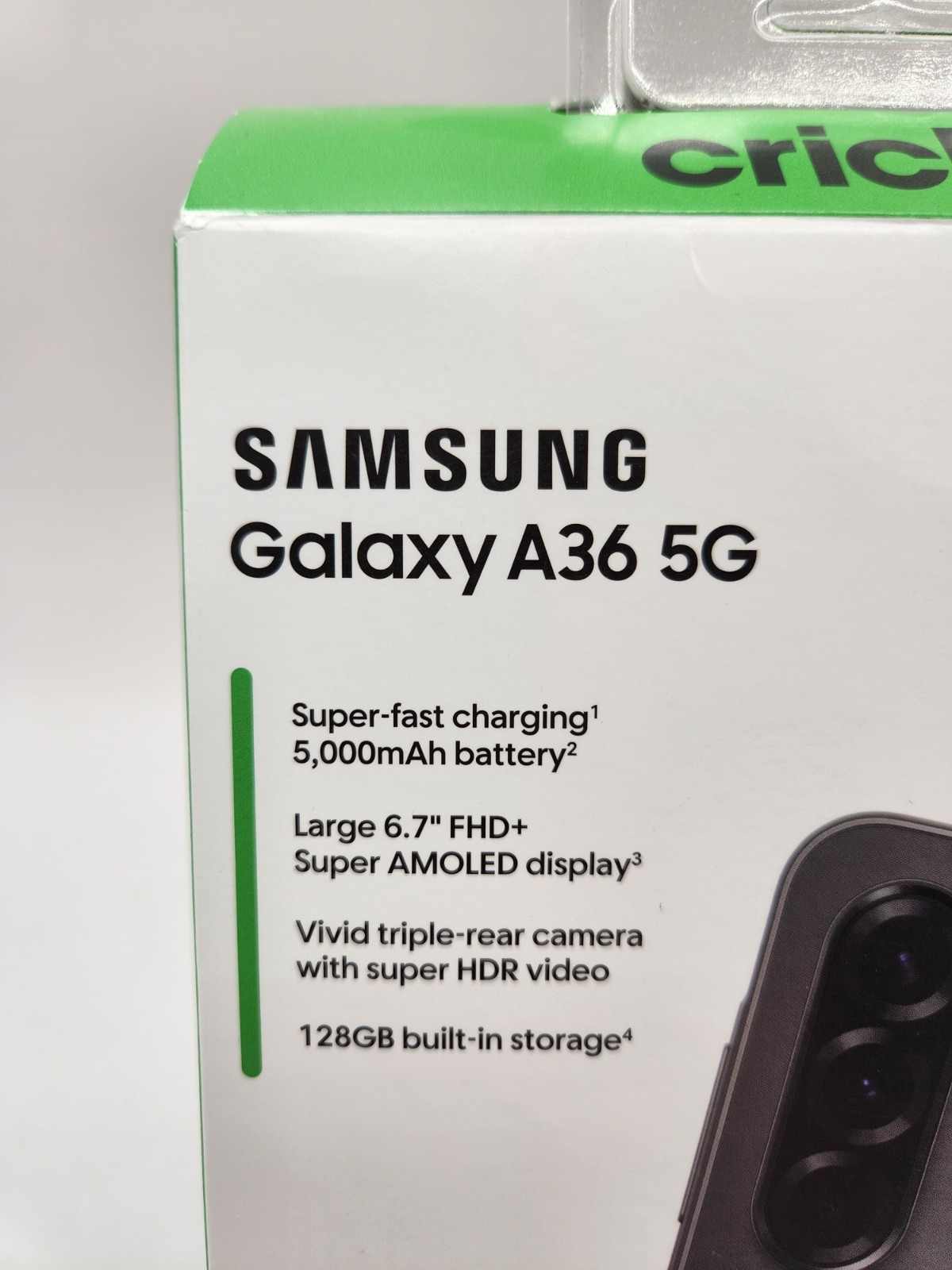 Samsung Galaxy A36 5G 6GB RAM 128GB Cricket Wireless (PREPAID) Black Brand New