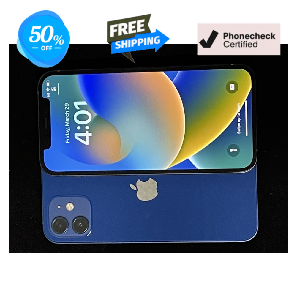 Apple iPhone 12 5G 64GB 128GB GSM Unlocked Verizon Att US Cellular Black Blue