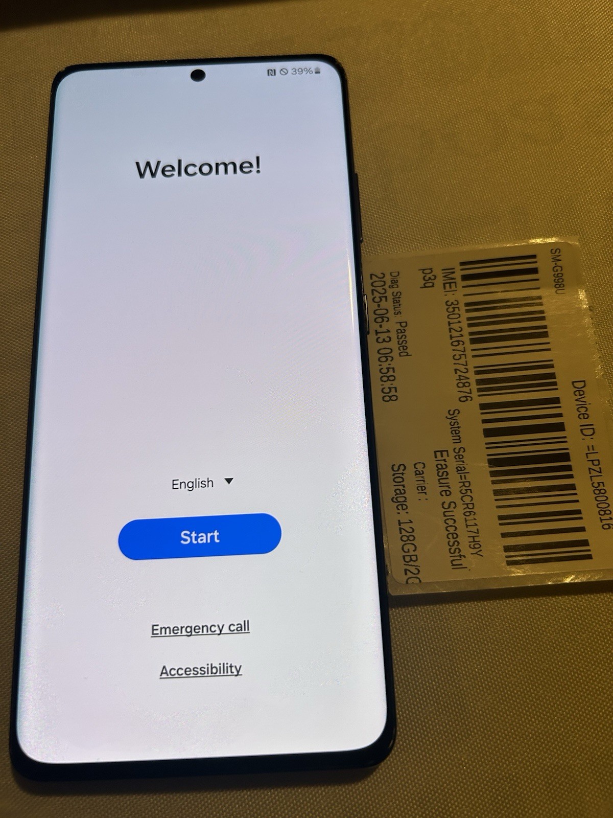 Samsung Galaxy S21 Ultra 5G 128GB G998U (AT&T) Only. Dent In Back See Pictures