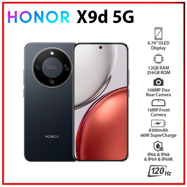 Honor X9d 5G 12GB+256GB BLACK Dual SIM Octa Core Unlocked Android Mobile Phone