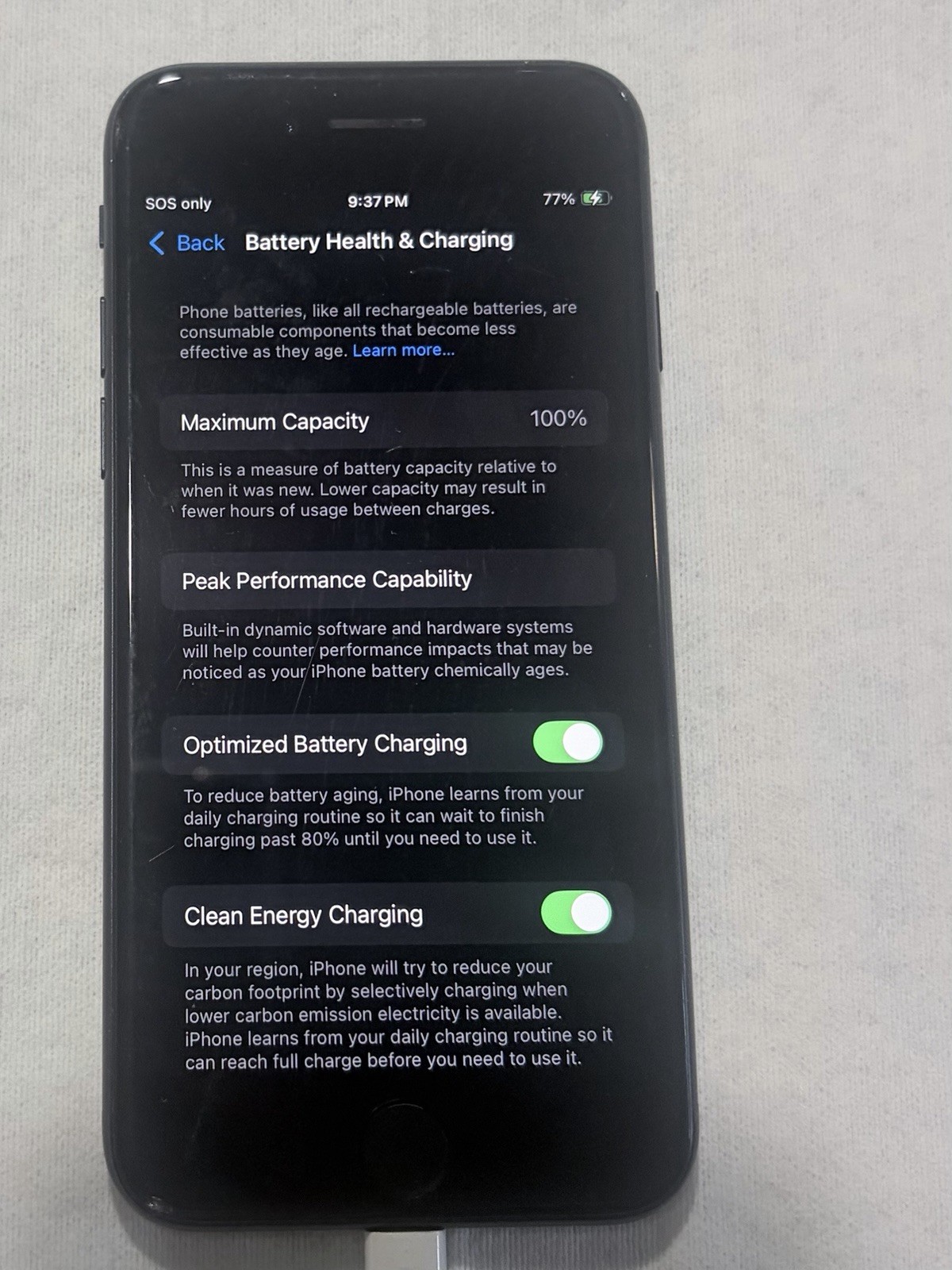 Apple iPhone SE 3rd Gen 64GB Midnight AT&T Locked 100% Battery Health