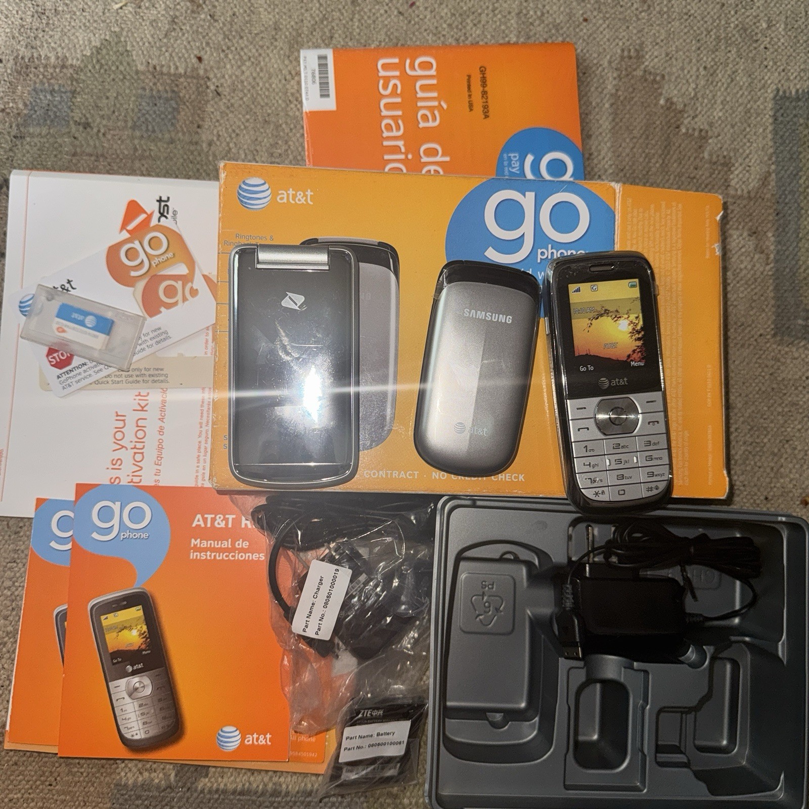 AT&T Samsung Sanyo Boost Flip Cell Go Phones Prepaid Mobile Unused Lot of 3