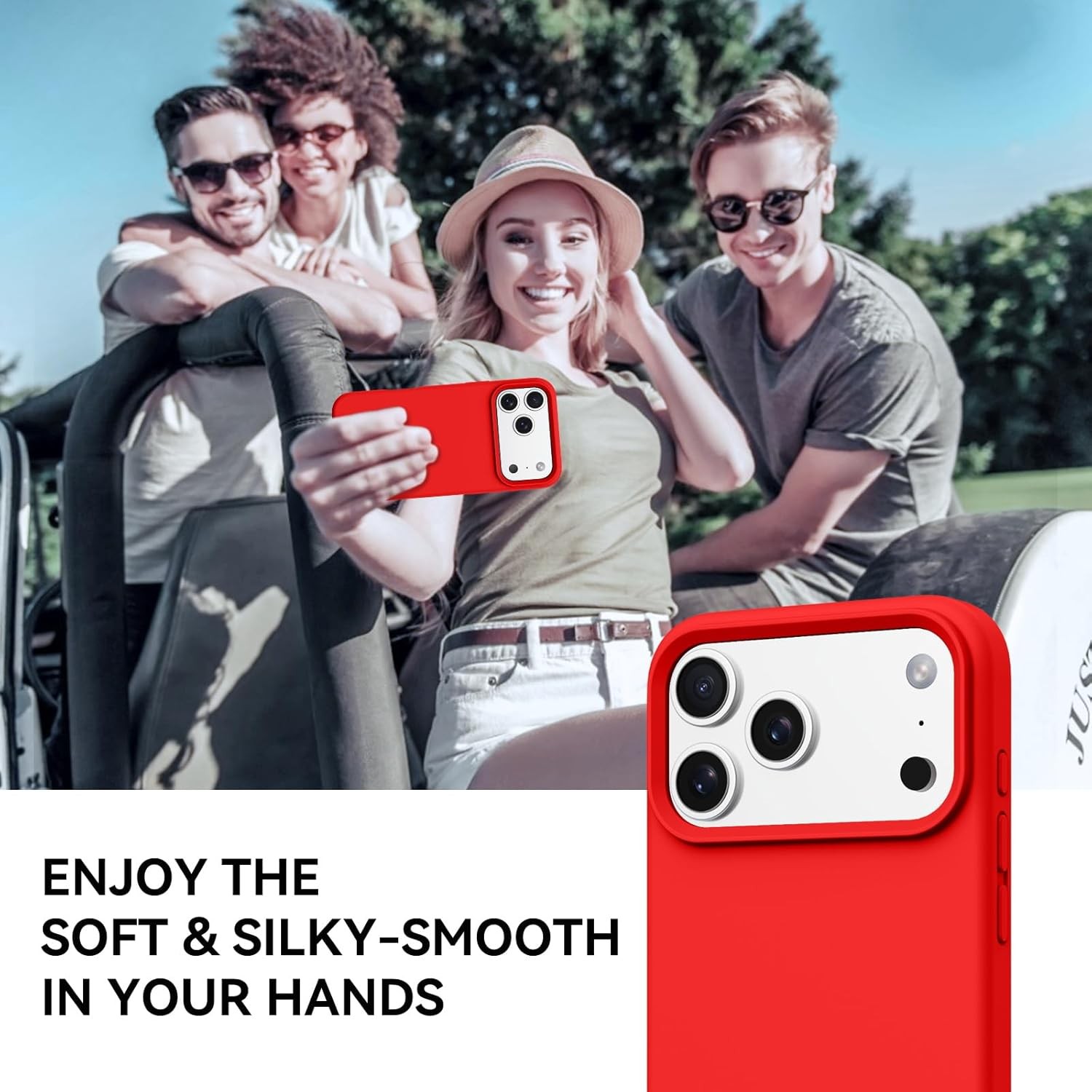 Case for iPhone 17 Pro Max 6.9” Smooth Liquid Silicone Soft Gel Rubber Cover Re