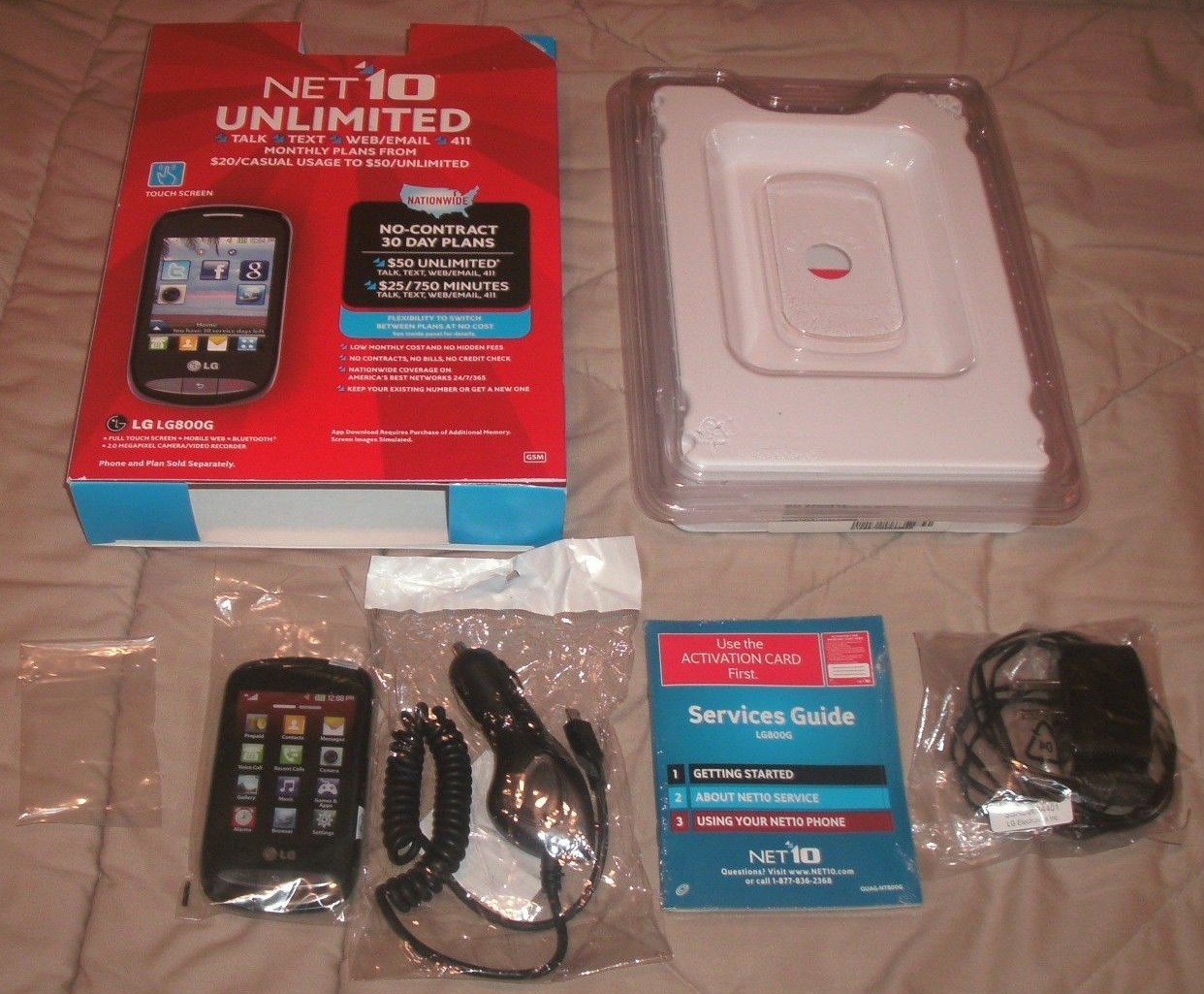 LG 800G Black Net10 UNLIMITED Smartphone Cell Phone
